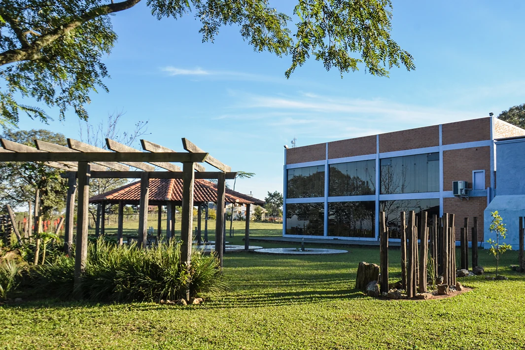 Área externa do Centro de Eventos do Sítio Hotel em São Pedro do Sul